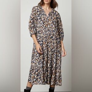 Velvet by Graham & Spencer Blue and Brown Midi Dress